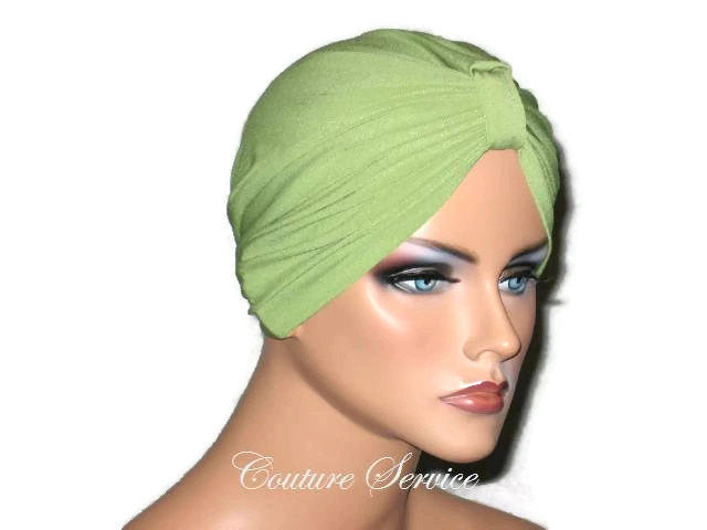 Handmade Green Chemo Turban, Olive - Couture Service  - 2