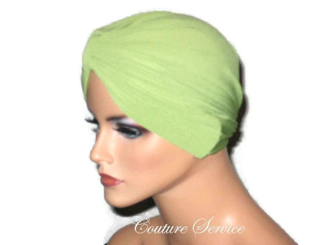 Handmade Green Chemo Turban, Olive - Couture Service  - 4