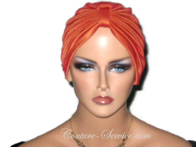 Handmade Orange Chemo Turban, Iridescent - Couture Service  - 1