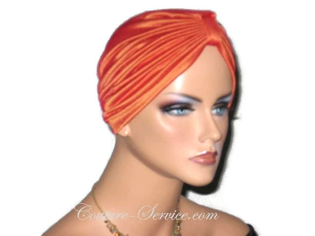 Handmade Orange Chemo Turban, Iridescent - Couture Service  - 2