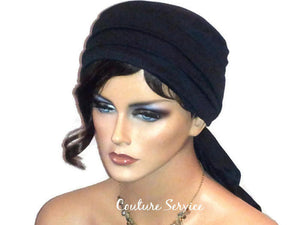Handmade Black Turban Hat, Lined, Wrapped - Couture Service  - 2
