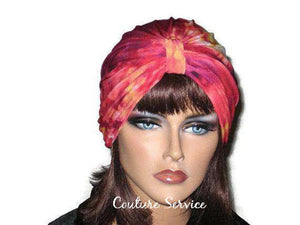 Handmade Red Single Knot Turban, Tie Dye - Couture Service  - 1
