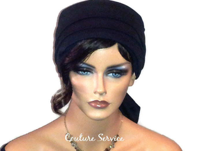 Handmade Black Turban Hat, Lined, Wrapped - Couture Service  - 1