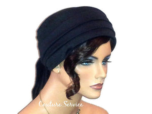 Handmade Black Turban Hat, Lined, Wrapped - Couture Service  - 4