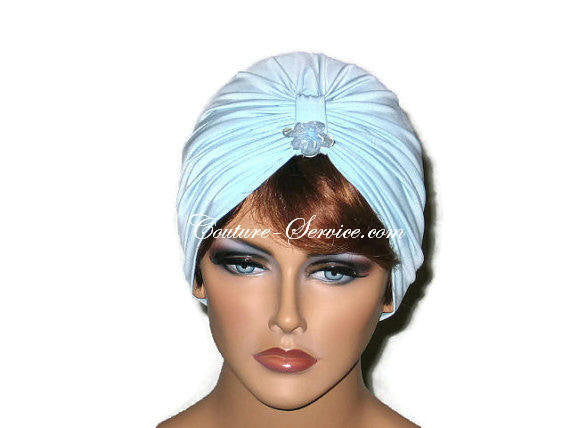 Handmade Blue Single Knot Turban, Powder - Couture Service  - 5