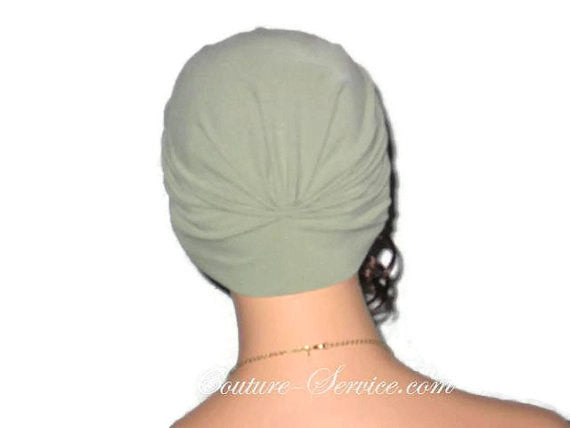 Handmade Green Single Knot Turban, Sage - Couture Service  - 3