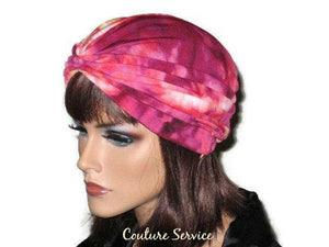 Handmade Red Pleated Turban, Tie Dye - Couture Service  - 2