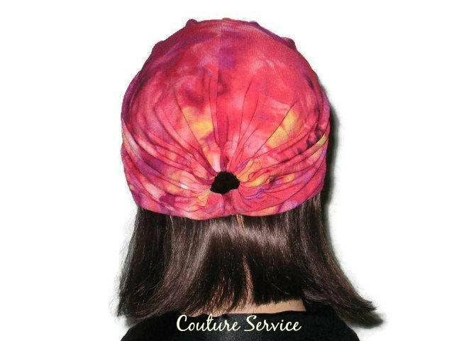 Handmade Red Pleated Turban, Tie Dye - Couture Service  - 3