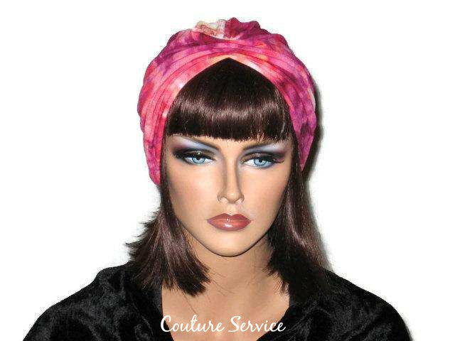Handmade Red Pleated Turban, Tie Dye - Couture Service  - 1