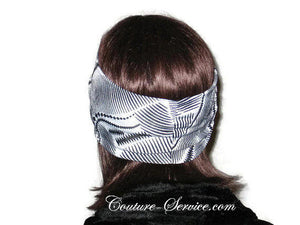 Handmade Black Headband Turban, Abstract, White - Couture Service  - 3