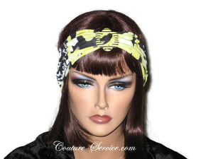 Handmade Yellow Headband  Turban, Abstract, Black - Couture Service  - 1