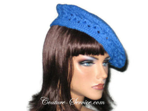 Handmade Crocheted Blue Beret, Robin - Couture Service  - 3