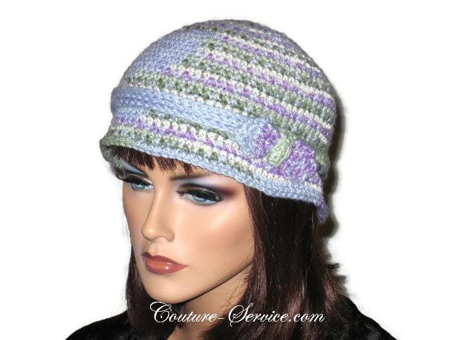 Handmade Crocheted Blue Cloche, Light Blue, Variegate, Size S - Couture Service  - 2