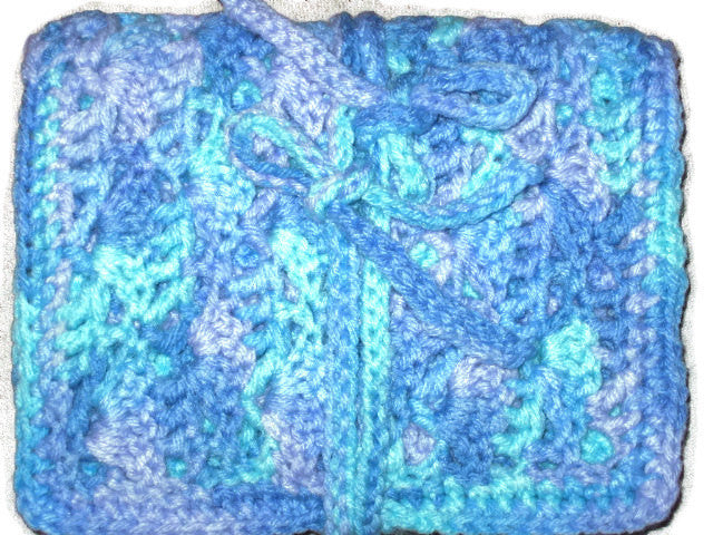 Handmade Crocheted Crochet Hook Organizer, 12 Pocket, Blue Variegated - Couture Service  - 3