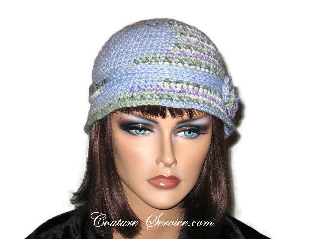 Handmade Crocheted Blue Cloche, Light Blue, Variegate, Size S - Couture Service  - 1