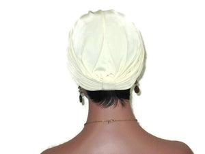 Handmade Cream Double Knot Turban - Couture Service  - 4