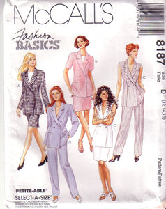 Vintage McCalls 8187, Misses Lined Jacket, Pants, Skirt, Size 12, 14, 16 - Couture Service  - 1