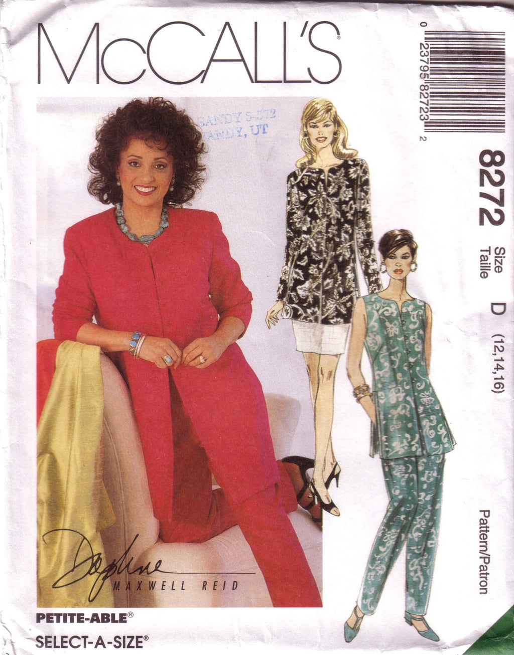 Vintage McCalls 8272, Designer Daphne Maxwell Reid, Misses Jacket, Vest, Skirt, Size 12, 14, 16 - Couture Service  - 1