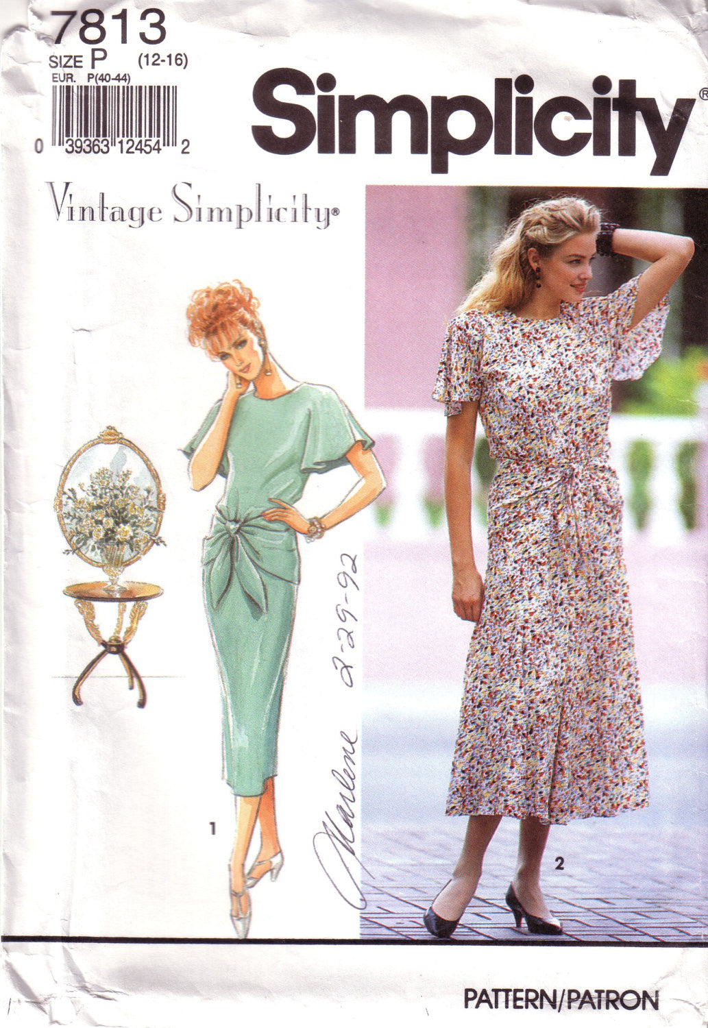 Vintage Simplicity 7813, Misses Dress, Size 12, 14, 16 - Couture Service  - 1