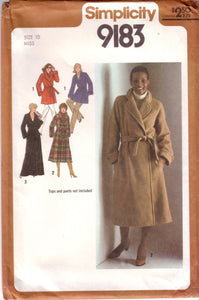 Vintage Simplicity 9183, Misses Lined Wrap Coat, Size 10 - Couture Service  - 1