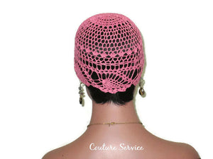 Handmade Pink Pineapple Lace Cloche, Tropical - Couture Service  - 4
