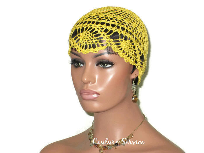 Handmade Yellow Pineapple Lace Cloche, Golden - Couture Service  - 1
